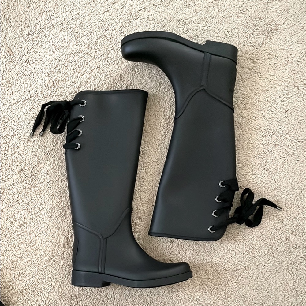 Coach Tall Rainboots - Tristee Corset Lace Up Fleece lined